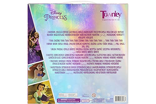 Disney Princess - Townley Girl Juego de accesorios para el cabello para niñas, mayores de 3 años con 20 piezas que incluyen cepillo para el cabello, espejo, lazos de tiara y más