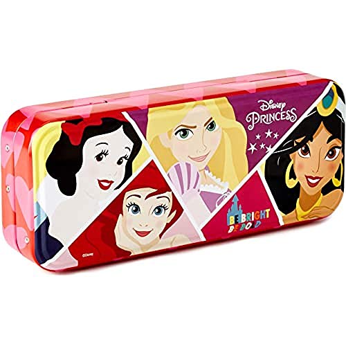 Disney Princess Triple Layer Beauty Tin - Set de Maquillaje para Niñas - Maquillaje Princesas - Neceser Maquillaje, Selección de Productos Seguros en un Lata de Maquillaje con 3 Pisos