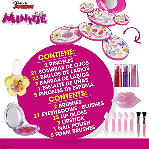 Disney - Set maquillaje Completo Maletín Minnie para niñas y niños 5 años, Pintauñas, Manicura juguete (77202)