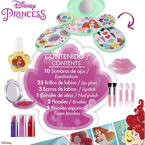 Disney - Set maquillaje Princesas Disney para niños y niñas, Juego de maquillaje para niñas 5-6-7 años, Pintauñas niñas Manicura juguete (77211)