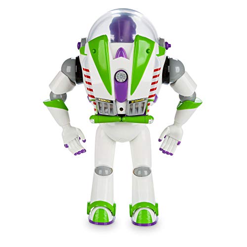 Disney Store: Buzz Lightyear, Figura de acción interactiva de Toy Story con Voz, 30 cm, más de 10 Frases en inglés, interactúa con Otras Figuras y Juguetes, Luces láser, para Mayores de 3 años