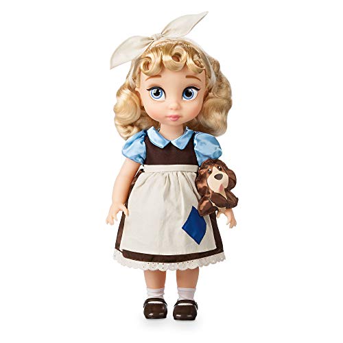 Disney Store: muñeca coleccionable de princesa niña de La Cenicienta (colección Animators), 39 cm, pelo enraizado, traje y zapatos realistas, juguete de Bruno en raso acolchado, para mayores de 3 años