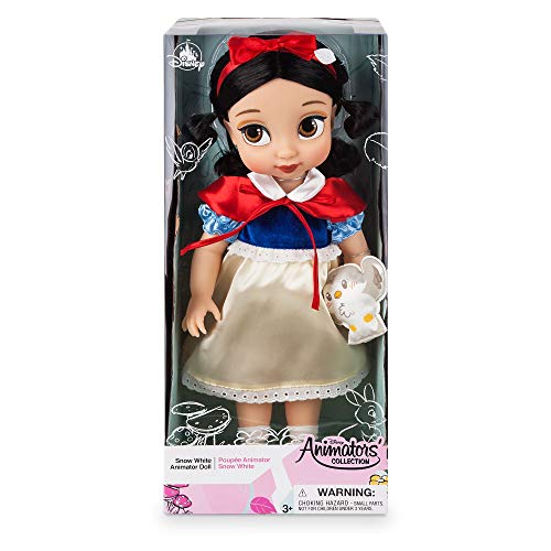 Disney Store: muñeca de Princesa niña Coleccionable de Blancanieves (colección Animators), 39 cm, Pelo enraizado y Traje realistas, Juguete de pájaro en Raso Acolchado, para Mayores de 3 años