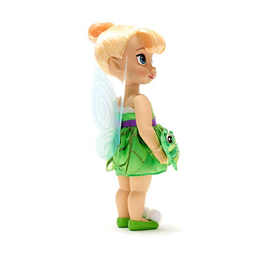 Disney Store: muñeca niña coleccionable de Campanilla (colección Animators), Peter Pan, 39 cm, pelo enraizado y traje realistas, peluche del cocodrilo Tic Tac en raso acolchado, para mayores de 3 años