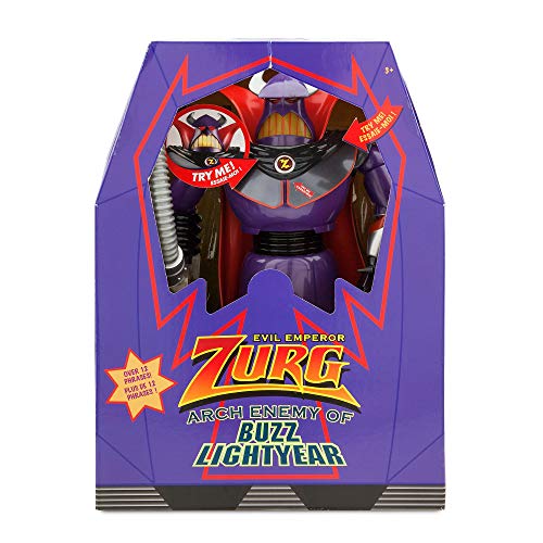 Disney Store: Zurg, Figura de acción de Toy Story con Voz e interactiva, más de 14 Frases en inglés, interactúa con Otras Figuras y Juguetes, Boca y Ojos Que se iluminan al Hablar, Mayores de 3 años