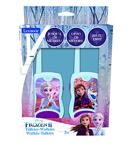 Disney, TW12FZ Frozen 2-Elsa Anna, Walkie talkies, Pinza para Colgar del cinturón, Azul, Color, One Size (Lexibook