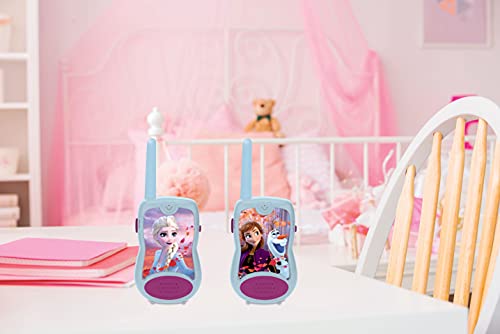 Disney, TW12FZ Frozen 2-Elsa Anna, Walkie talkies, Pinza para Colgar del cinturón, Azul, Color, One Size (Lexibook