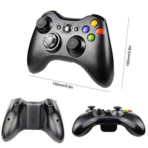 Diswoe Xbox 360 Controlador de Gamepad, Xbox 360 Inalámbrico Gamepad Controlador Joypad con Vibración Doble Ergonomía para Consola Microsoft Xbox 360, PC (Windows 10/8.1/8/7/XP)