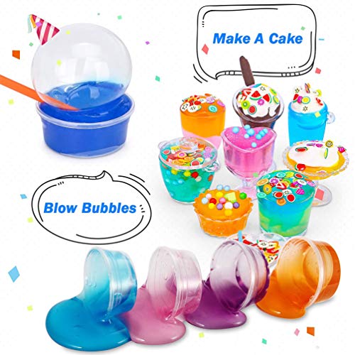 DIY Slime Kit para Niñas Niños, Fabrica de Slime con 18 Colores Crystal Slime, Resplandor en el Polvo Oscuro, Polvo de Brillo y Más para Los Amantes del Unicornio Juguete Niños 5+Años