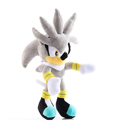 Dkdnjsk Peluche Juguete Hedgehog Dibujos animados Muñeca Silver Sonic Peluche Toys Super Sonic The Hedgehog Peluche Toy Soft PP Cotton Muñeca Peluche Muñecas Muñecas Ratón Peluche Juguete azul Supersó