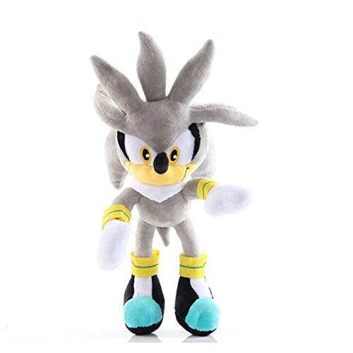 Dkdnjsk Peluche Juguete Hedgehog Dibujos animados Muñeca Silver Sonic Peluche Toys Super Sonic The Hedgehog Peluche Toy Soft PP Cotton Muñeca Peluche Muñecas Muñecas Ratón Peluche Juguete azul Supersó