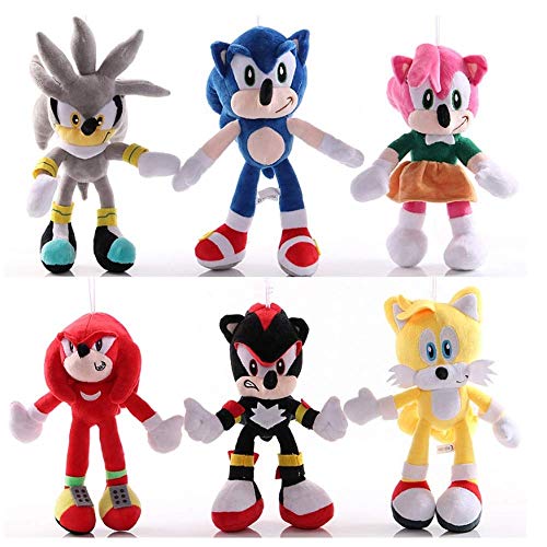 Dkdnjsk Peluche Juguete Hedgehog Dibujos animados Muñeca Silver Sonic Peluche Toys Super Sonic The Hedgehog Peluche Toy Soft PP Cotton Muñeca Peluche Muñecas Muñecas Ratón Peluche Juguete azul Supersó