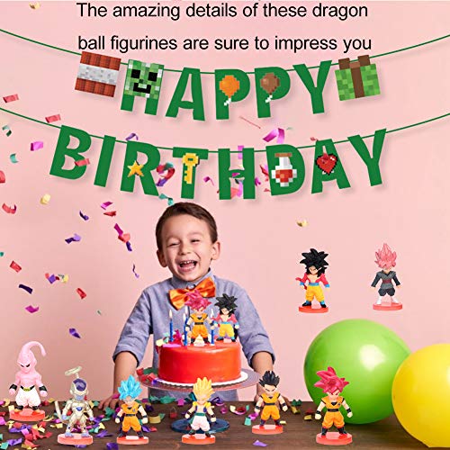 Dragon Ball Cake Topper Pastel Decoración Suministros 8Pcs Goku Figures Dragon Ball Muñeca Hecha a Mano Muñeca Decoración Set para niños