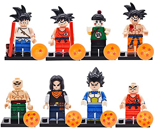 Dragon Ball Cupcake Toppers-Miotlsy 8PCS Dragon Ball Mini Figuras Goku Broly Super Saiyan Gogeta Anime Modelo Figuras para Niños Decoración de Cumpleaños Tarta