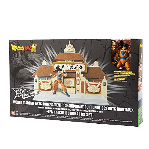 Dragon Ball Playset Torneo de Artes Marciales Tenkaichi Budokai con figura exclusiva Goku (Bandai 36831)