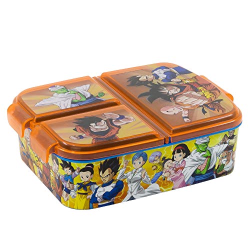 DRAGON BALL | Sandwichera con 3 compartimentos para niños - lonchera infantil - Porta merienda - Fiambrera decorada