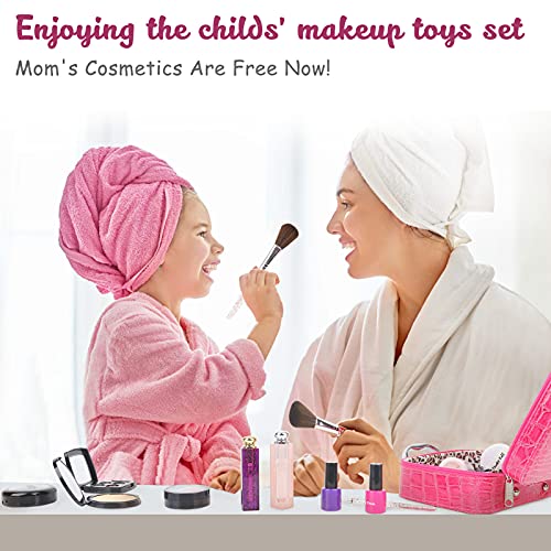 Dreamon Maquillaje para Niñas, 24 PCS Cosméticos Lavables con Estuche Maquillaje, Regalo para Niña 5 Años