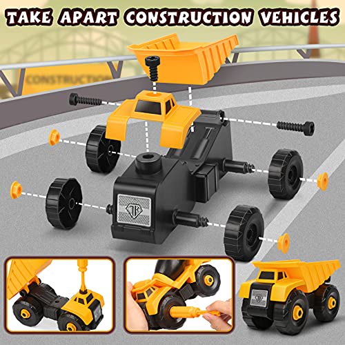 Dreamon Vehículo de Construcciones Juguete, Ensamblarde Excavadora Tractor con Taladro-Eléctrico Juguetes Educativos Regalos para Niños Grils 4 5 6 Años