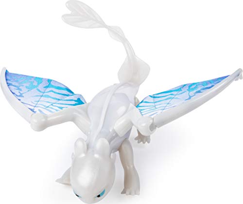 Dreamworks Dragons Lightfury Deluxe Dragon con Luces y Sonidos, para niños de 4 años en adelante