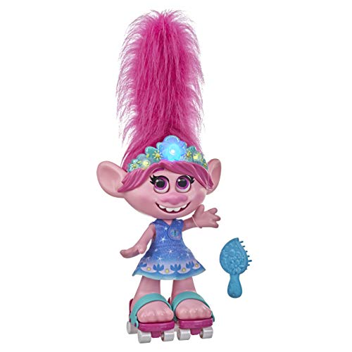 DreamWorks Trolls World Tour - Muñeca interactiva con pelo móvil, para niñas y niños a partir de 4 años