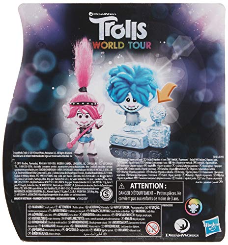 DreamWorks Trolls World Tour Rock City Bobble con 2 Figuras, 1 con Bobble Action Plus Base, Juguete Inspirado en la película, Trolls World Tour