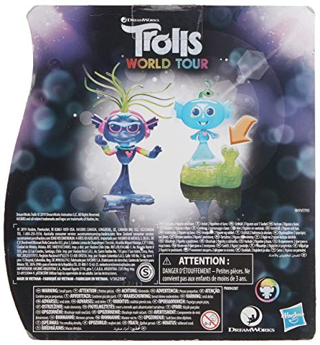 DreamWorks Trolls World Tour Techno Reef Bobble con Dos Figuras: una con una Base Bobble Action Plus. Juguete Inspirado en la película, Trolls World Tour