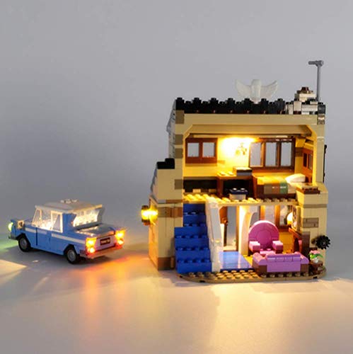 EDCAA Kit de iluminación LED para Harry Potter 4 Privet Drive House Set con Ford Anglia, Dobby Figure y Dursley Family Set compatible con Lego 75968 (no incluido)