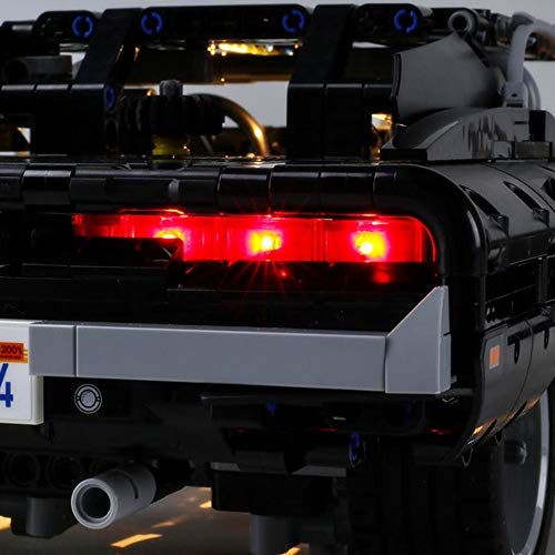 EDCAA Kit de iluminación LED para Technic Fast & Furious Dom's Dodge Charger Racing modelo de coche, icónico juego de construcción de coleccionista compatible con lego 42111 (no incluye el modelo)