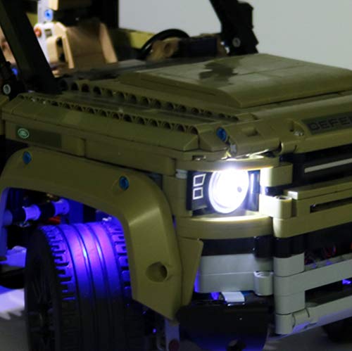 EDCAA Kit de luces LED para Technic Land Rover Defender Off Road 4x4 coche bloques de construcción compatible con Lego 42110 (no incluido modelo)