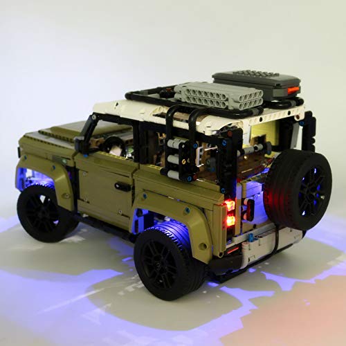 EDCAA Kit de luces LED para Technic Land Rover Defender Off Road 4x4 coche bloques de construcción compatible con Lego 42110 (no incluido modelo)