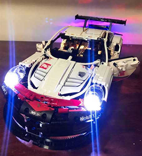 EDCAA Kit de luces LED para Technic Porsche 911 RSR Block Brick Car Building Set compatible con Lego 42096 (no incluye modelo)