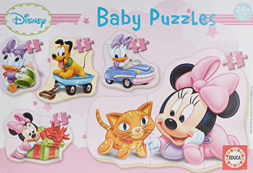 Educa - Baby Minnie Mouse 5 Puzzles Orogresivos de 3 a 5 Piezas, Multicolor (15612)