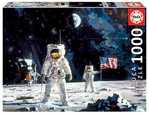 Educa Borras - Genuine Puzzles, Puzzle 1.000 piezas, First man on the moon, Robert McCall (18459)