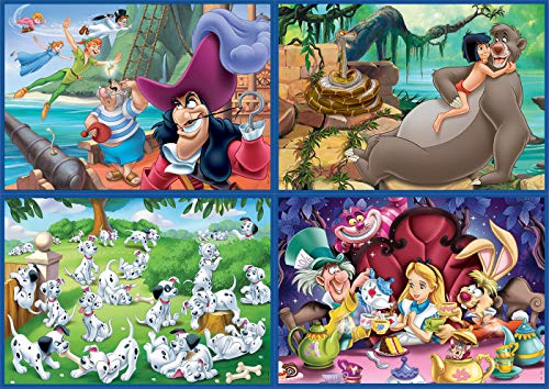 Educa - Disney Aladdin, el Libro de la Selva, Alicia, Peter Pan Conjunto de Puzzles Progresivos, Multicolor (18105)