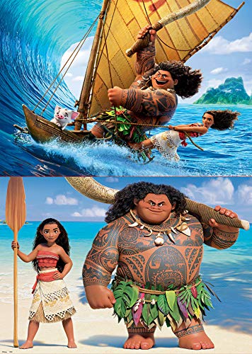 Educa Disney Moana/Vaiana/Oceania 2 Puzzles x 100 Piezas, Multicolor (16953)