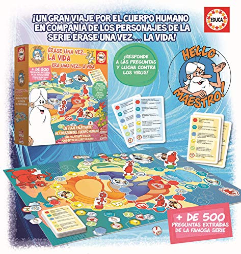 Educa - Érase una Vez…La Vida. Juego de Mesa Familiar Educativo. Preguntas y respuestas sobre el Cuerpo Humano. A Partir de 6 años. 18510