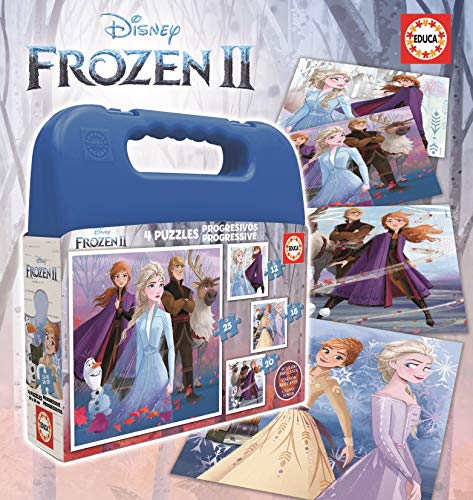 Educa - Frozen II Maleta, Conjunto de Puzzles Progresivos, Multicolor (18114)