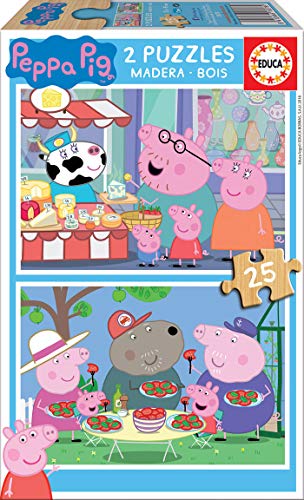 Educa Peppa Pig 2 Puzzles de 25 Piezas, multicolor (18078)