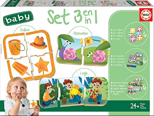 Educa - Set Baby 3 en 1 Juego Educativo para Bebés, Multicolor (18123)