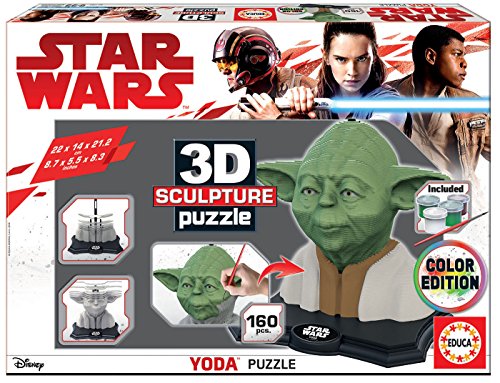 Educa - Star Wars-Yoda 3D Sculpture Puzzle, Multicolor (17801)