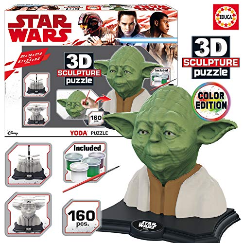 Educa - Star Wars-Yoda 3D Sculpture Puzzle, Multicolor (17801)