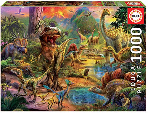 Educa - Tierra de Dinosaurios Puzzle, 1000 Piezas, Multicolor (17655)