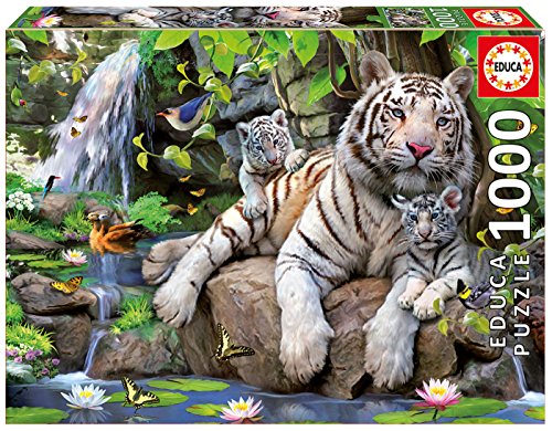 Educa - Tigres Blancos de Bengala Puzzle, 1000 Piezas, Multicolor, 1.000 (14808)