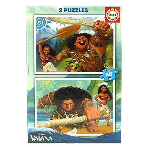 Educa - Vaiana Disney 2 Puzzles x 48 Piezas, Multicolor (16952)