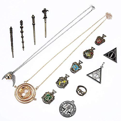 EisEyen Urisgo 14 unids/Set Harry Potter Hermione Dumbledore Voldemort Varita mágica con Caja de Halloween Harri Potter Chico Hogwarts Varita mágica de Regalo