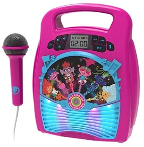 EKids- Trolls 2 World Tour - Máquina de Karaoke, Color Rosa (TrollsWorld Boombox TR-553)