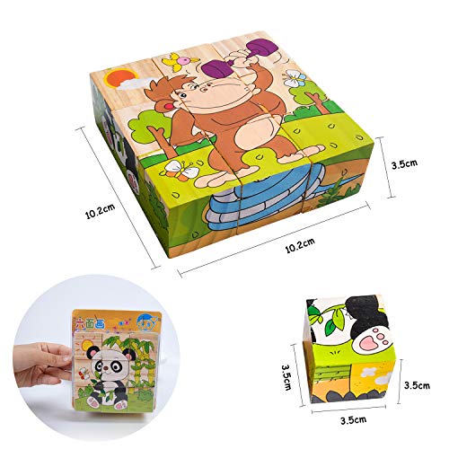 EKKONG Puzzles de Madera ,Animales Rompecabezas ,Juguetes Bebes, Puzzles de Madera Educativos para Bebé, Juguetes niños 0-3 años