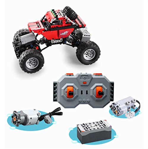 ELKeyko Empleo eléctrico Bloques de construcción Juguetes for niños Niño Toy Coche Regalo con Control Remoto eléctrico RC Modelos de Escalada Fuera de Carretera (Color : Red)