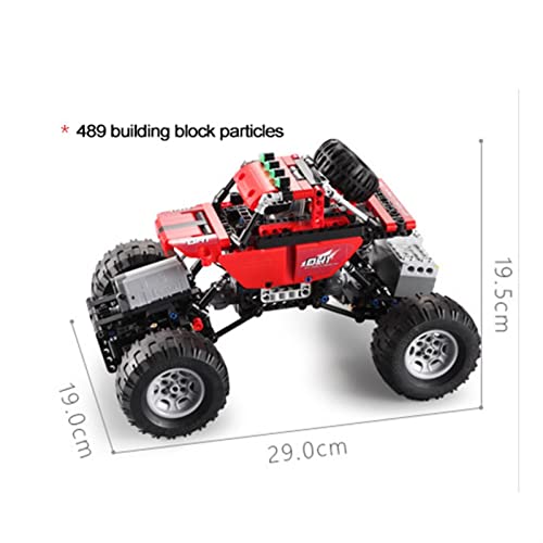 ELKeyko Empleo eléctrico Bloques de construcción Juguetes for niños Niño Toy Coche Regalo con Control Remoto eléctrico RC Modelos de Escalada Fuera de Carretera (Color : Red)