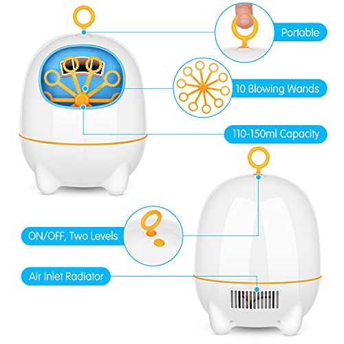 Elover USB Cargada Máquina de Burbuja Automática Soplador de Burbujas Portable con 2 Velocidad Adjustable Alto Rendimeinto para Externo y Interno Fiestas Bodas